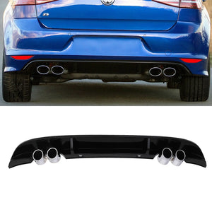 Gloss Black Quad Tip Rear Diffuser - VW Golf MK7.5 17-20