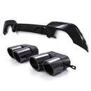 Quad Exhaust Rear Diffuser & Tail Pipes Gloss Black - BMW 3 Series G20 G21 2019-2021 OMI ALLOY WHEELS