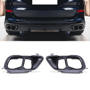 Quad Exhaust Tail Pipe Tips Gloss Black – BMW X5 G05 | X6 G06 | X7 G07 2018+