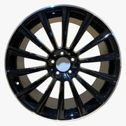 20x8.5" Mercedes AMG Twist Turbine Style alloy wheel in black machined, 5x112 - front face
