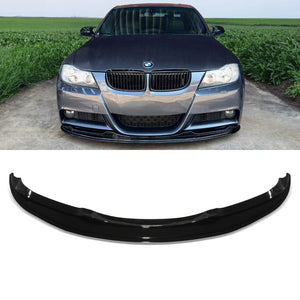 Gloss Black Front Lip Splitter - BMW 3 Series E90 E91 Pre LCI 05-08