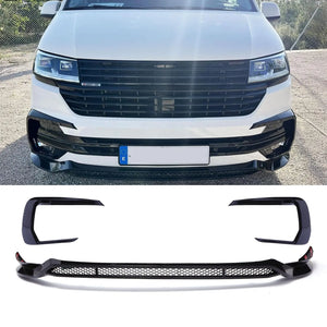 ABS Style Front Splitter Gloss Black - Volkswagen Transporter T6.1 19-24