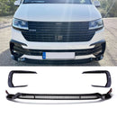 ABS Style Front Splitter With Sensor Holes Gloss Black - VW Transporter T6.1 19-24 OMI ALLOY WHEELS