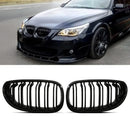 Gloss Black Double Bar Kidney Grille - BMW 5 Series E60 E61 04-10 OMI ALLOY WHEELS