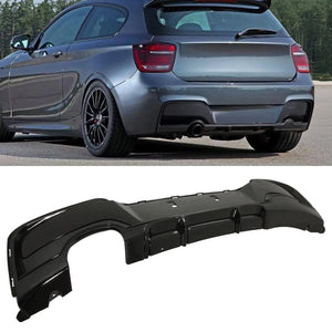 Gloss Black SIngle Exit Rear Diffuser - BMW 1 Series F20 2012-2015