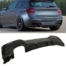 Gloss Black SIngle Exit Rear Diffuser - BMW 1 Series F20 2012-2015 OMI ALLOY WHEELS