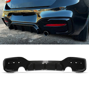 Gloss Black Dual Exit Rear Diffuser - BMW 1 Series F20 LCI 15-18