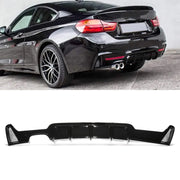 M Style Gloss Black Twin Exit Rear Diffuser - BMW 4 Series F32 F36 13-19