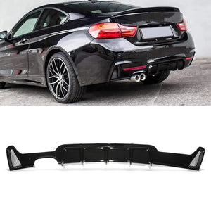 M Style Gloss Black Twin Exit Rear Diffuser - BMW 4 Series F32 F36 13-19
