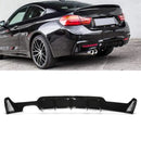 M Style Gloss Black Twin Exit Rear Diffuser - BMW 4 Series F32 F36 13-19 OMI ALLOY WHEELS