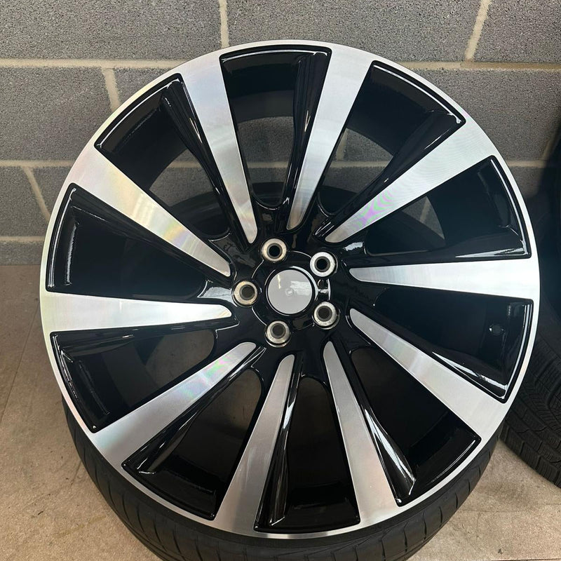 Turbine 844 Style 22X10 5X120 ET42 BLACK MACHINED FACE