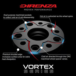 Direnza 20mm Wheel Spacers - Pair - Ford Focus MK3 ST250 / RS 11-18 | 5×108 M12×1.5 63.3mm