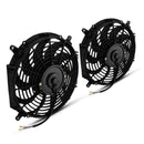 2x 12 Universal Curved Bladed 12V Radiator Fans