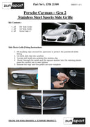 Porsche Cayman 987.2 - Front Grille Set (manual and pdk) - Black finish (2009 - 2012)