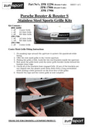 Porsche Boxster S 986 - Centre Grille - Black finish (1996 to 2004)