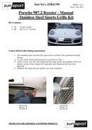 Porsche Boxster 987.2 Manual - Front Grille Set - Silver finish (2009 to 2013) Omi Grille