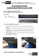 Ford Transit Custom - Lower Grille (Without Parking Sensor) - Black finish (2013 - 2018)