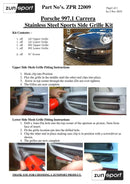Porsche 997.1 (C2,C2S,C4,C4S) - Outer Grille Set (4) - Black finish (2004 to 2008) Omi Grille
