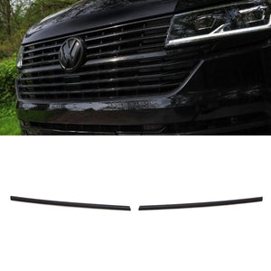 Matte Black 2pc Short Upper Grille Trims - VW Transporter T6.1 19-24
