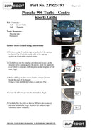 Porsche 996 Turbo +C4S -Centre Grille - Silver finish (2000 to 2004)