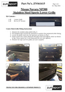 Nissan Navara Front Lower Grille (NP300) - Silver Finish (2015 -)