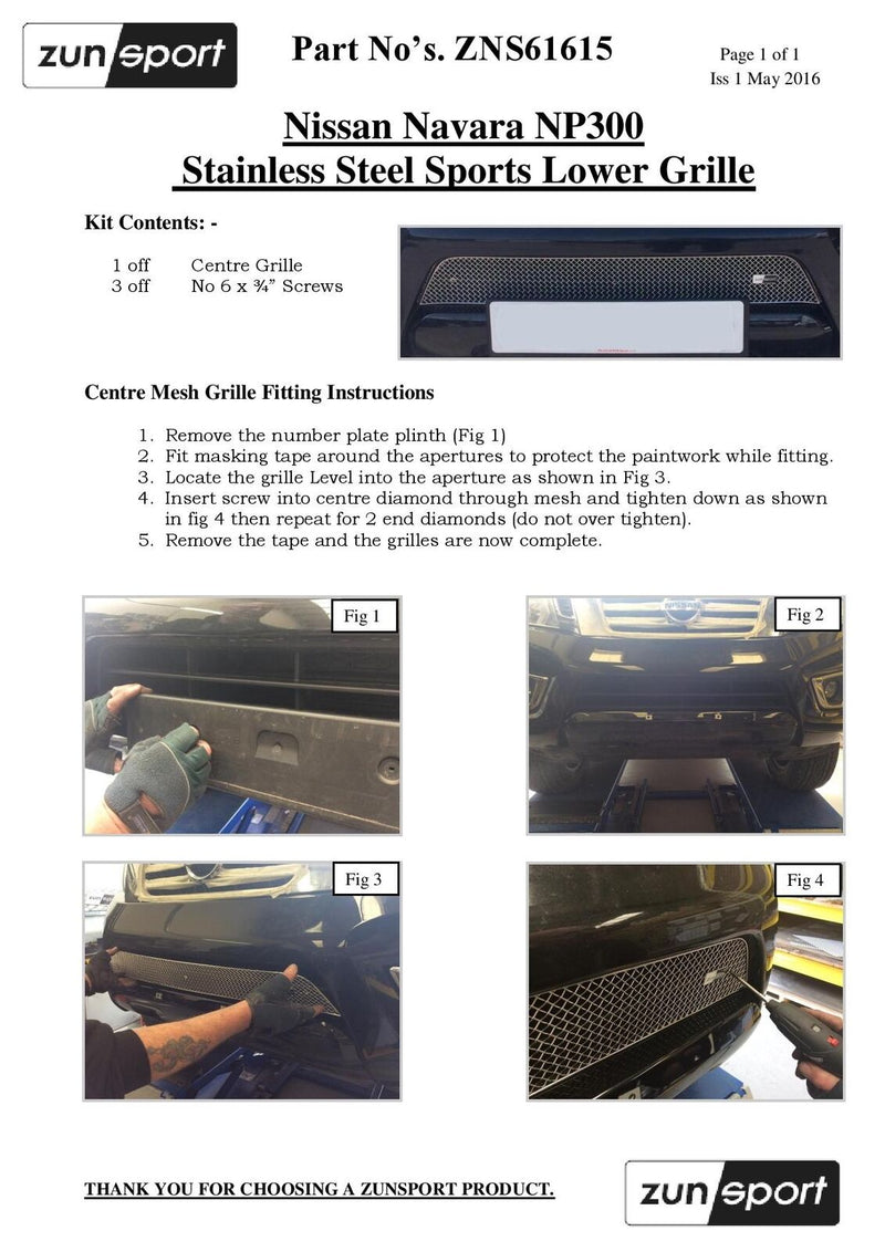 Nissan Navara Front Lower Grille (NP300) - Silver Finish (2015 -)