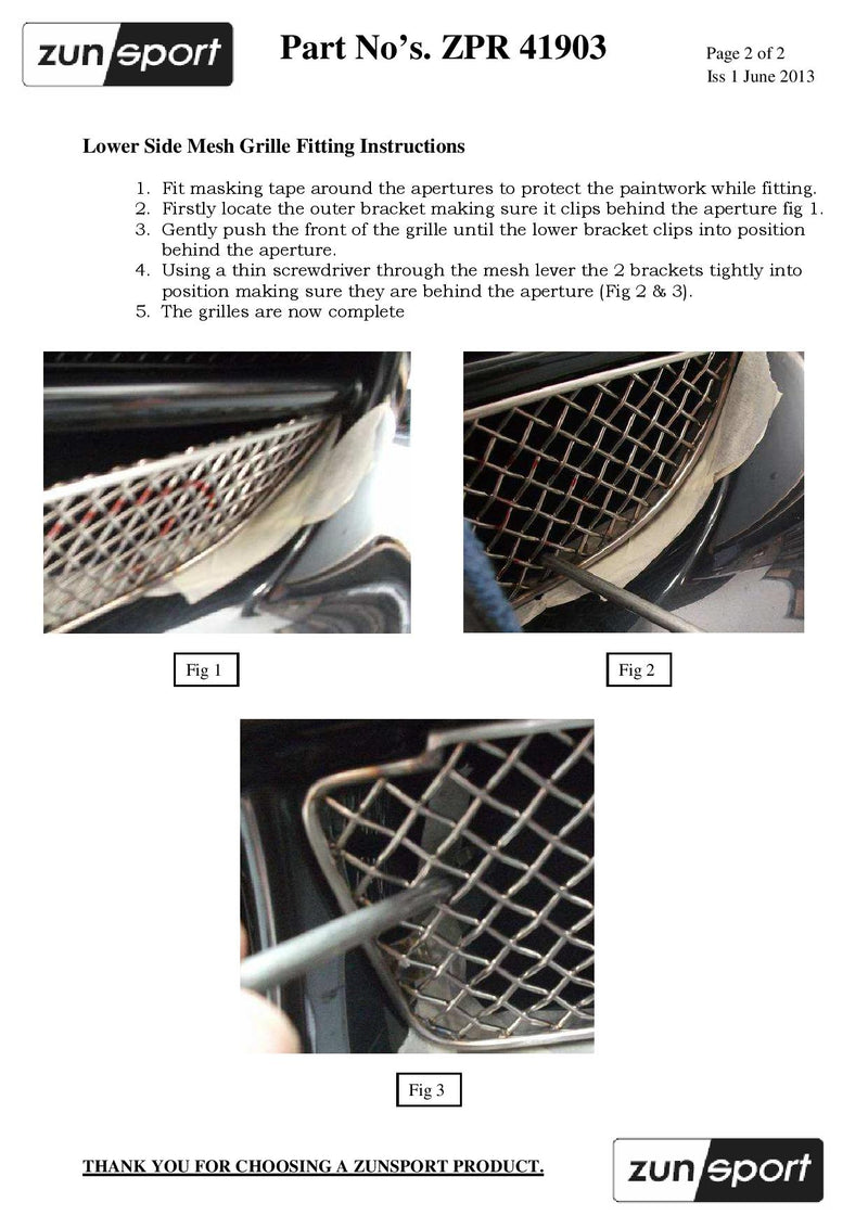 Porsche 996 Carrera GT3 - Outer Grille Set - Black finish (2003 to 2005)