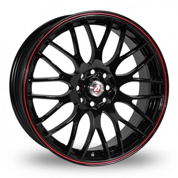 Calibre Motion (Gloss Black / Red Pinstripe) 7.0x17 5x100, 5x110 ET40 SKU:Y770J-PBR0140