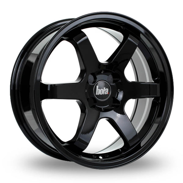 BOLA B1 (Gloss Black) 7.5x17 4x108 ET45 SKU:757C40GBBOLAB1_4108_BOL