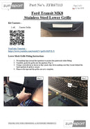 Ford Transit MK8 - Lower Grille - Black Finish (2013 - )