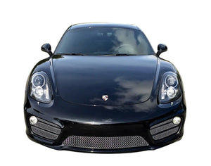 Porsche Cayman 981 (Manual/PDK without Sensors) - Front Grille Set - Silver finish (2012 to 2016)