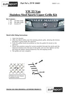 Volkswagen T5 Top Grille Set - Silver finish (2003 to 2006) Omi Grille