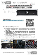 Fiat Ducato 3rd Gen - Upper Grille - Black Finish (2006-2013)