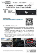 Fiat Ducato 3rd Gen - Upper Grille - Black Finish (2006-2013) Omi Grille