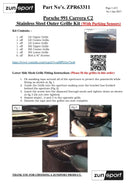 Porsche 991 Carrera C2 - Full Grille Set (With Parking Sensors) - Black Finish (2011 - 2015) Omi Grille