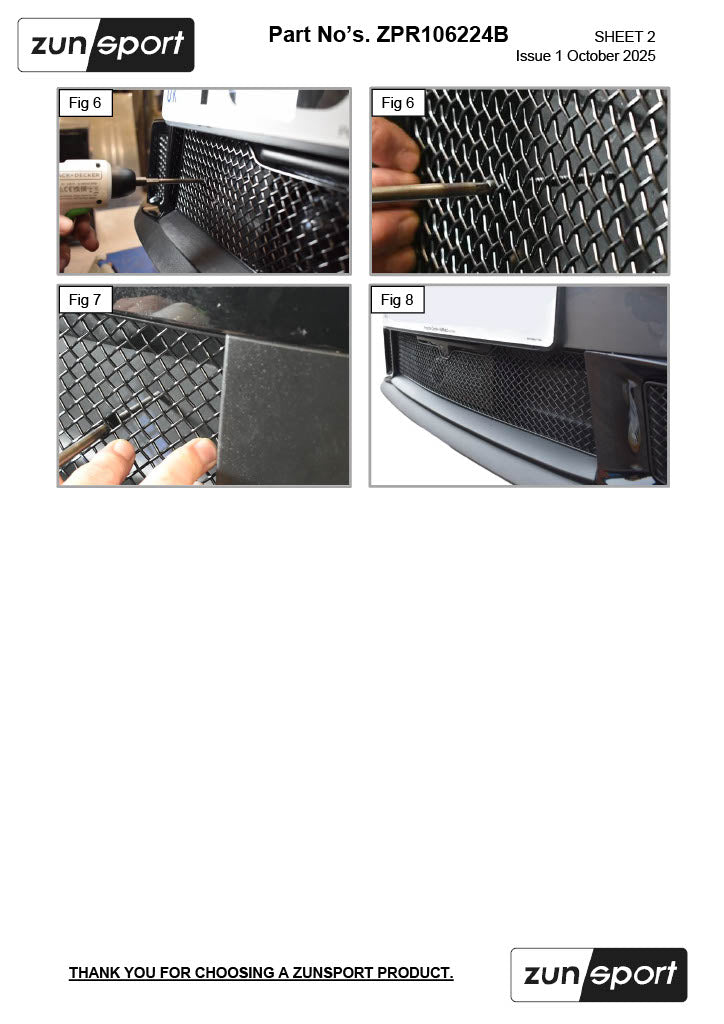 Porsche Carrera 992.2 Sports Design Pack with Front Driving Camera Centre Grille - Black Finish (2024 -)