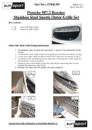 Porsche Boxster 987.2 Tiptronic - Front Grille Set - Black finish (2009 to 2013)