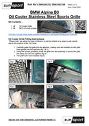 Zunsport Compatible with BMW Alpina B3 Biturbo Oil Cooler Grille (2023 - 2025)