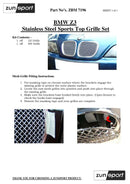 BMW Z3 Top Grille Set - Silver finish (1996 to 2002) Omi Grille