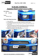 Subaru Impreza Bug Eye - Driving Lamp Protectors - Black finish (2001 to 2002) Omi Grille