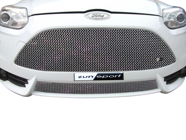 Ford Focus ST Mk3 - Full Grille Set - Silver finish (2011 to 2014)