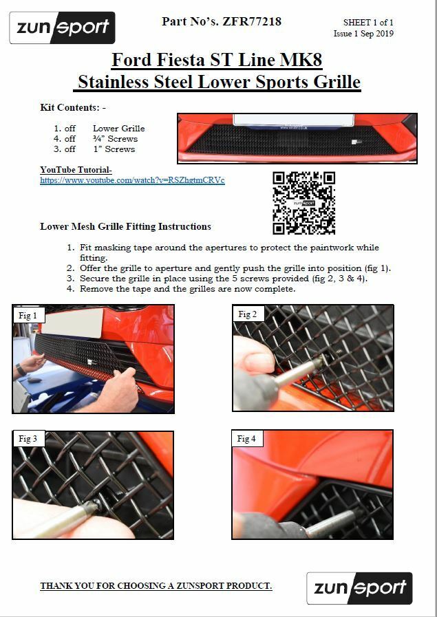 Ford Fiesta ST LINE MK8 - Lower Grille - Black Finish (2018 - )