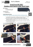 Ford Focus RS MK3 - Full Grille Set - Black finish (2016 to 2018) Omi Grille