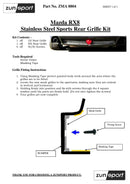 Mazda RX8 Rear Grille - Black finish (2004 to 2008)