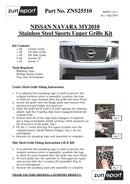 Nissan Navara Upper Grille Set - Silver finish (2010 to 2013) Omi Grille