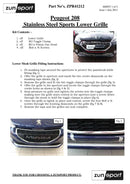 Peugeot 208 - Front Grille - Black finish (2012 - 2018) Omi Grille