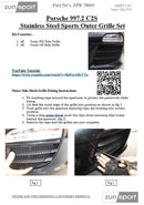 Porsche Carrera 997.2 C2 + C2S - Front Grille Set - Silver Finish (2009-2012)