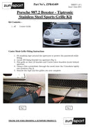 Porsche Boxster 987.2 Tiptronic - Front Grille Set - Silver finish (2009 to 2013) Omi Grille