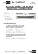 Renault Trafic - Centre Grille - Black finish (2006 - 2014) Omi Grille
