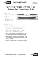 Renault Trafic - Centre Grille - Black finish (2006 - 2014)